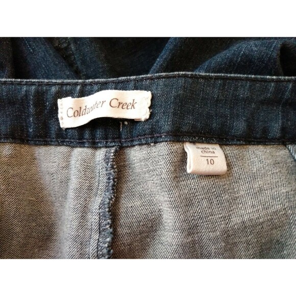 Coldwater Creek Woman Pants Size 10 Blue Denim Capri Flat Front Side Zipper - Picture 5 of 6